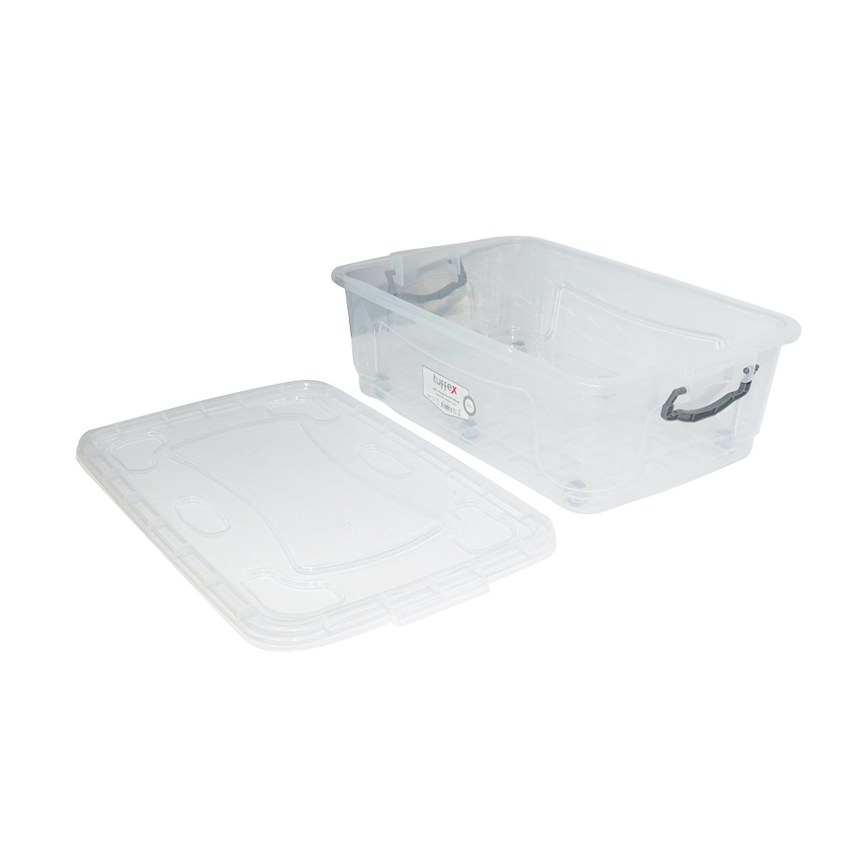 Cutie depozitare 30L cu capac si roti din plastic transparenta 630x400x200mm